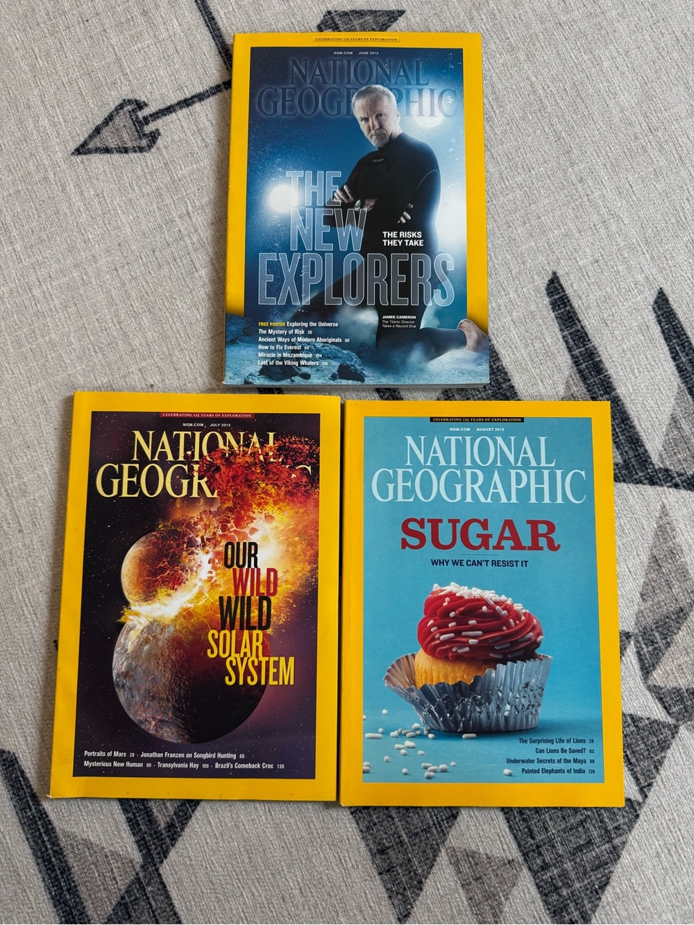 National Geographic 2013 Magazine Bundle - June, July, August